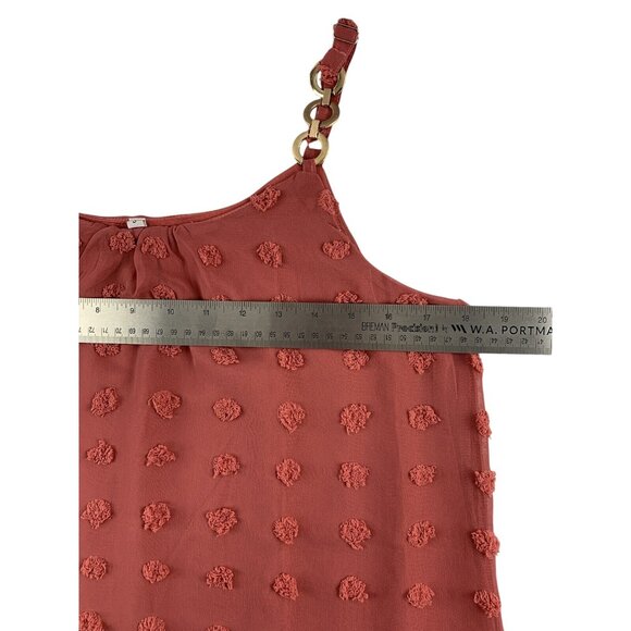 Womens Camisole Chiffon Sleeveless Top With Textured Dots & Chain Straps Small - Picture 6 of 10